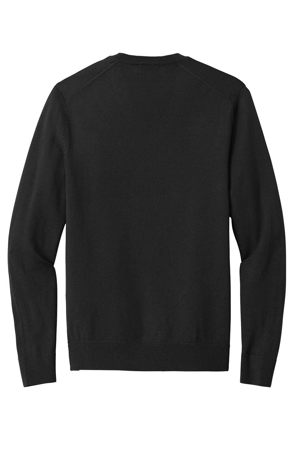 Mens Merino Long Sleeve V-Neck Sweater - Deep Black