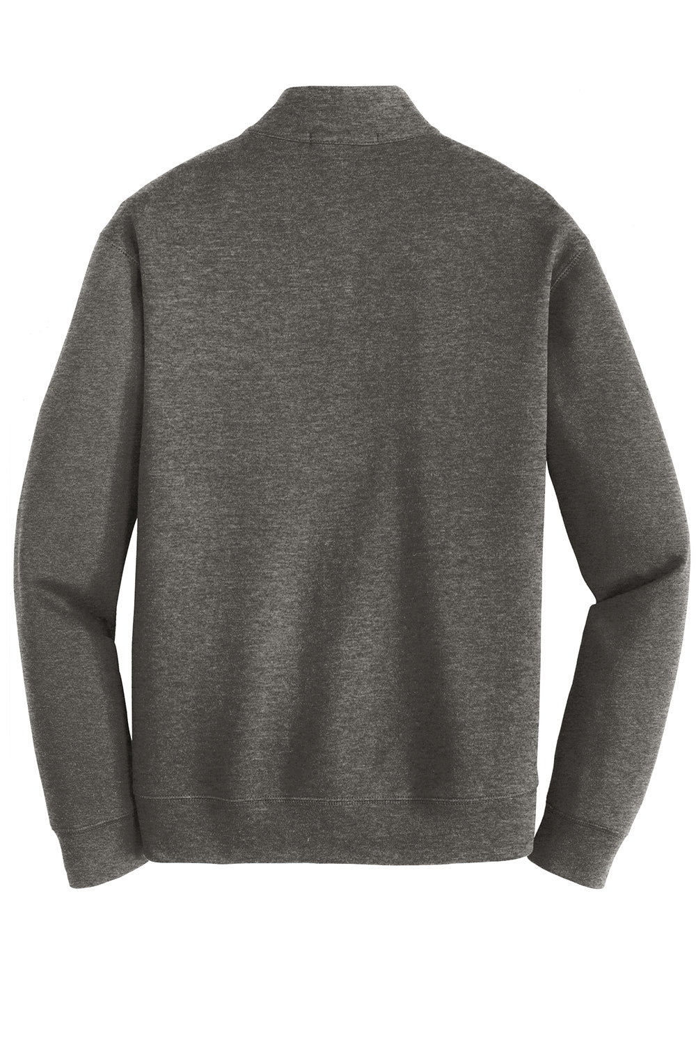 Mens 1/4 Zip Long Sleeve Sweater - Heather Charcoal Grey