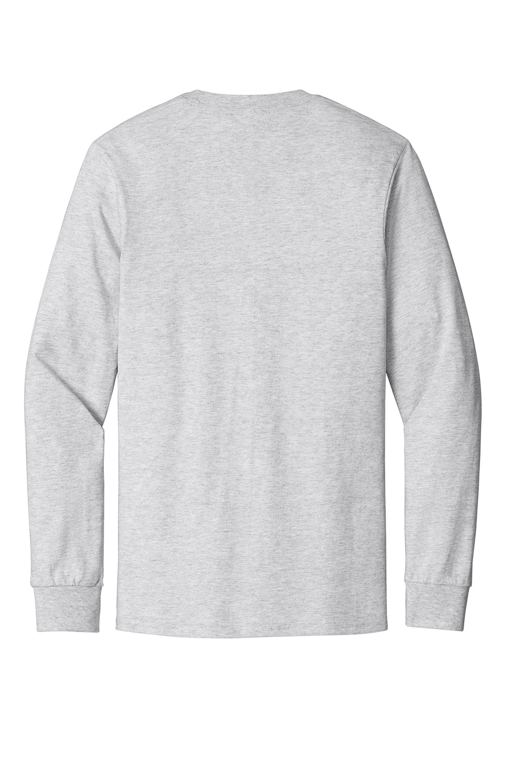 Mens Essential Long Sleeve Crewneck T-Shirt w/ Pocket - Ash Grey