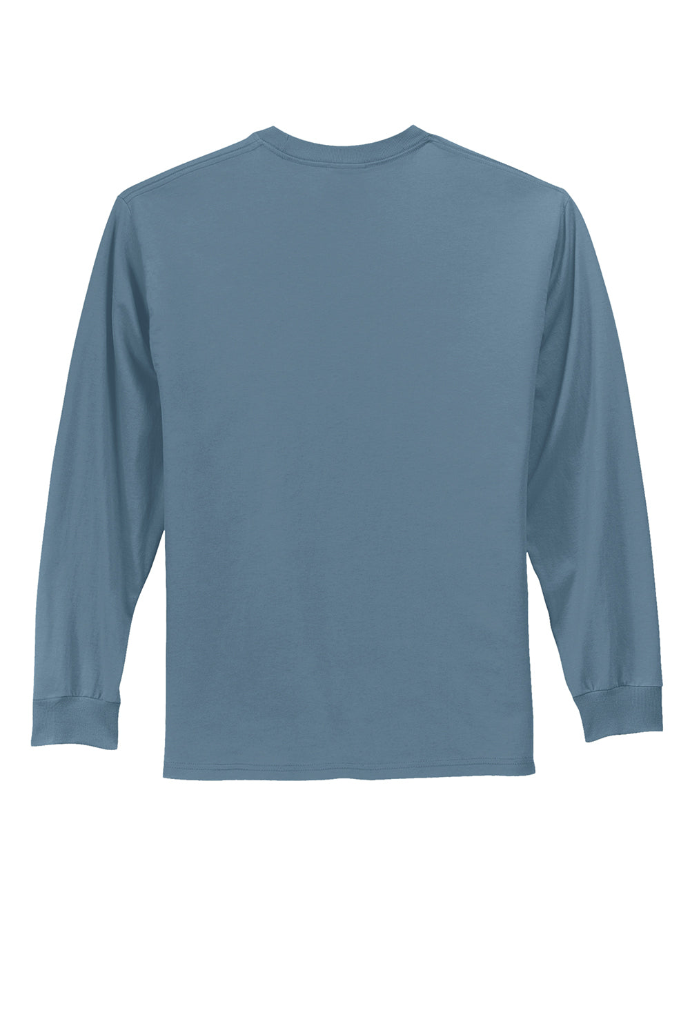Mens Essential Long Sleeve Crewneck T-Shirt - Stonewashed Blue