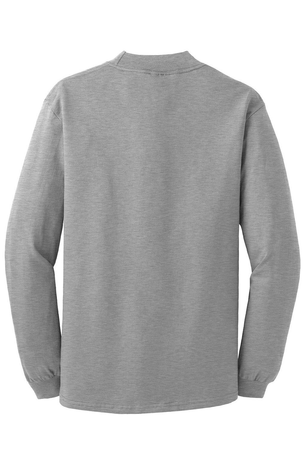 Mens Essential Long Sleeve Mock Neck T-Shirt - Heather Grey