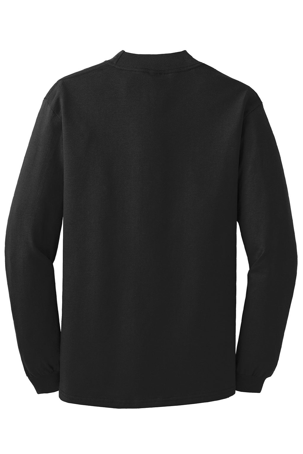 Mens Essential Long Sleeve Mock Neck T-Shirt - Jet Black