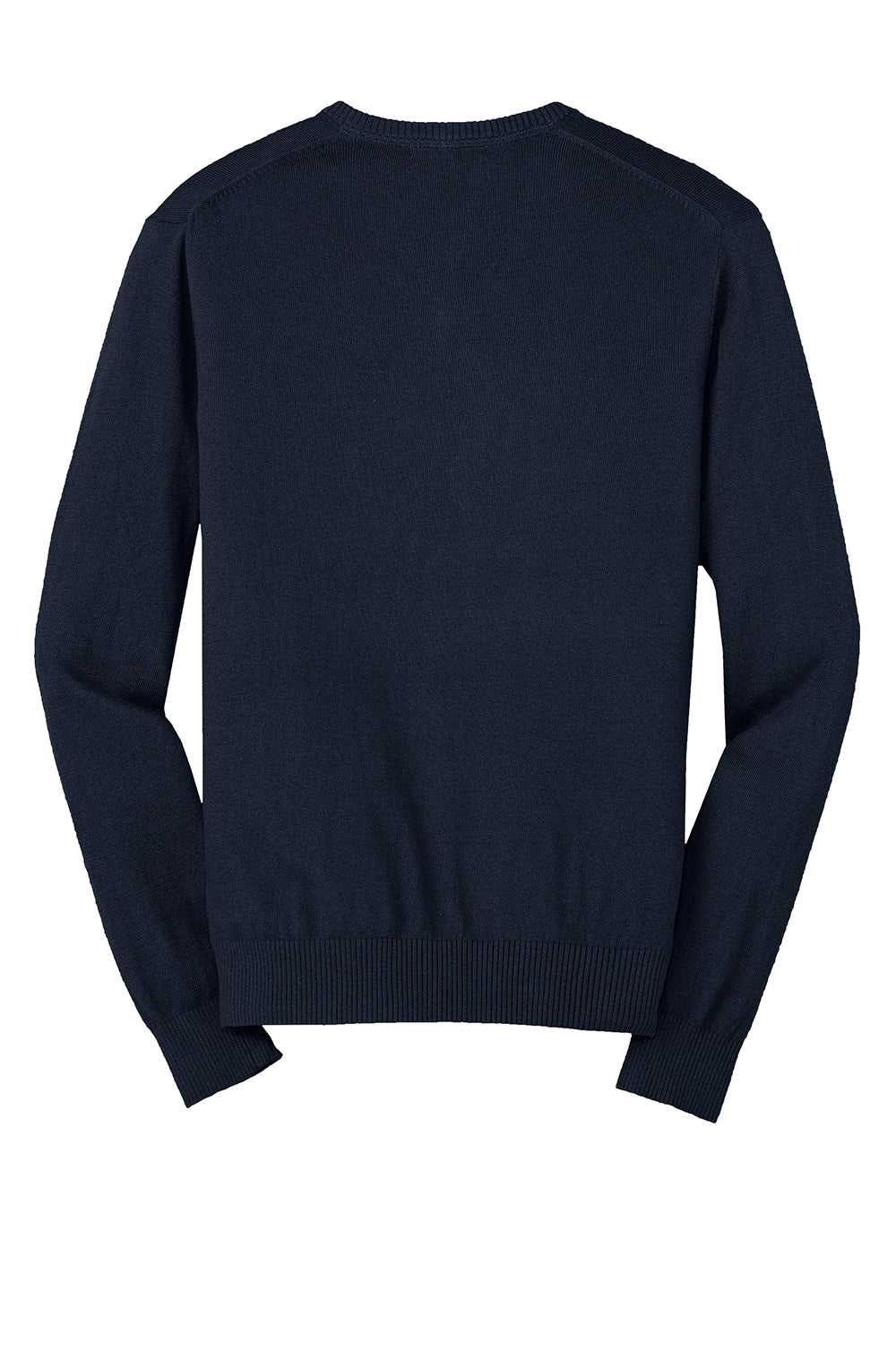 Mens Long Sleeve V-Neck Sweater - Navy Blue - Closeout
