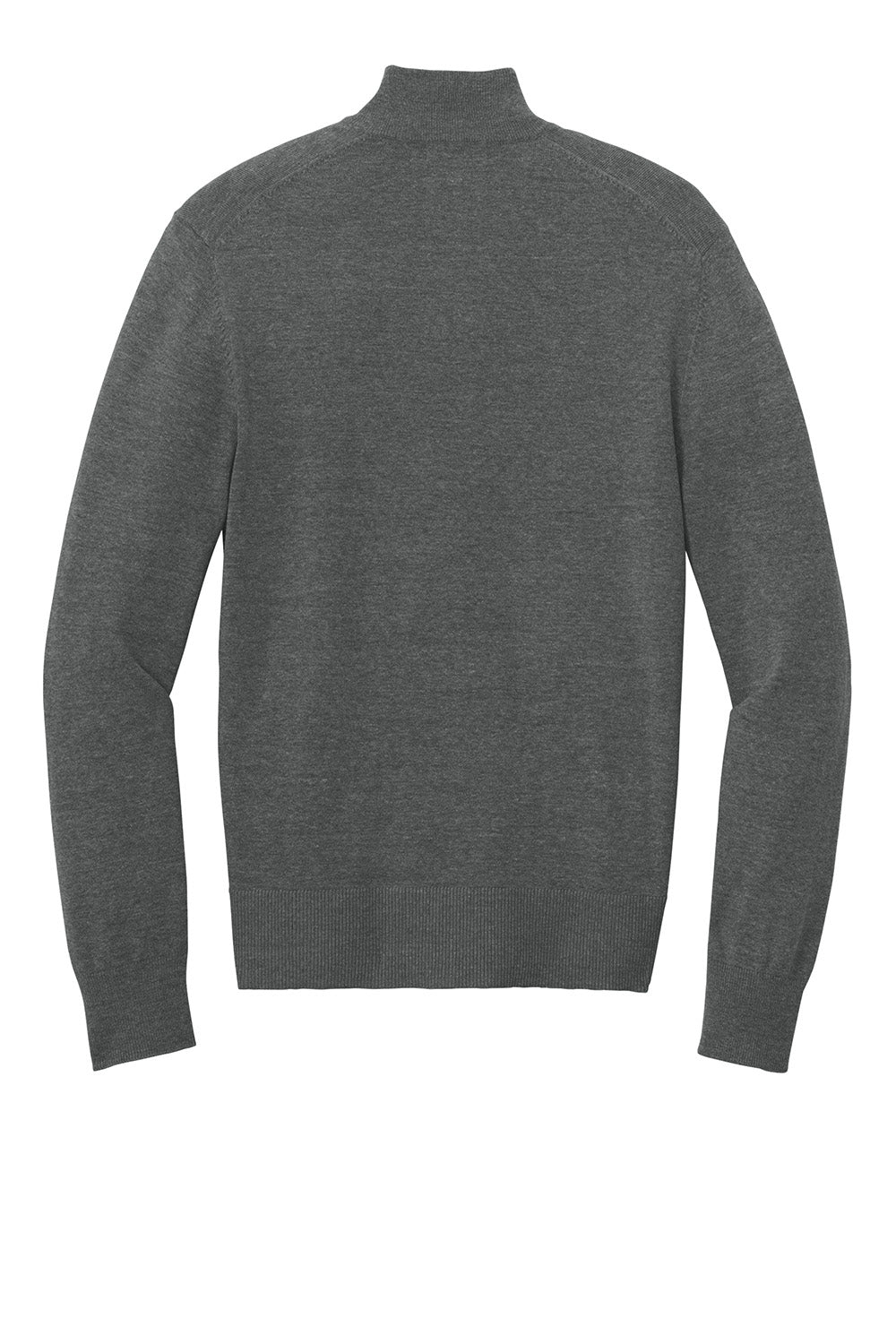 Mens Easy Care Long Sleeve 1/4 Zip Sweater - Heather Charcoal Grey