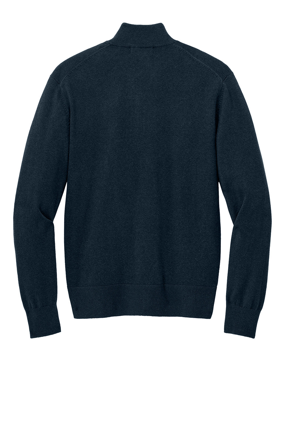 Mens Easy Care Long Sleeve 1/4 Zip Sweater - River Navy Blue