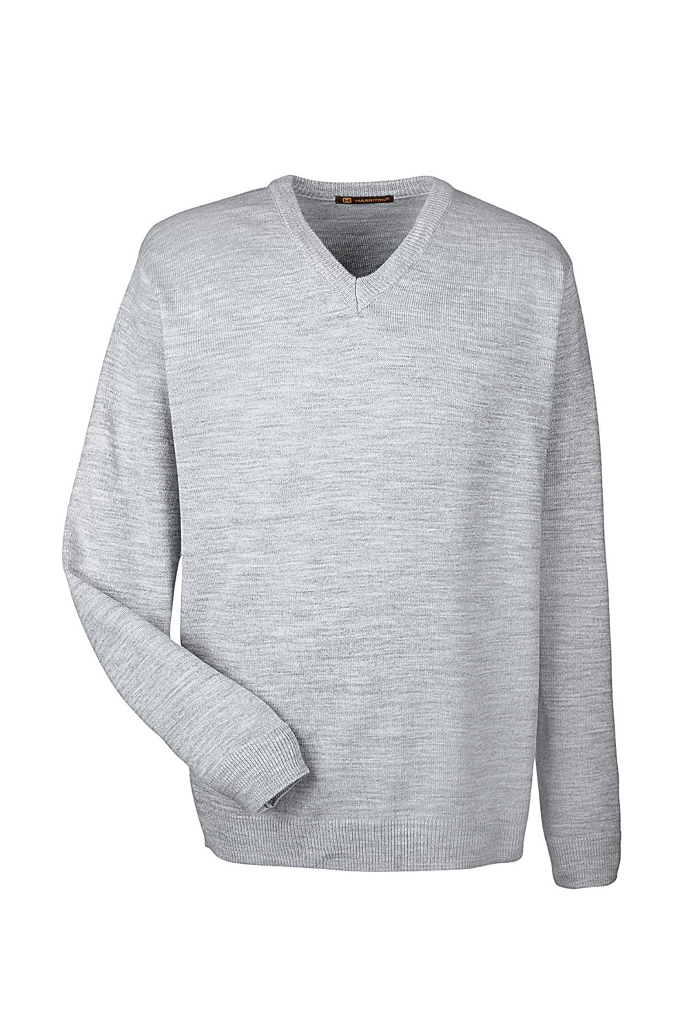 Mens Pilbloc Pill Resistant V-Neck Long Sleeve Sweater - Heather Grey