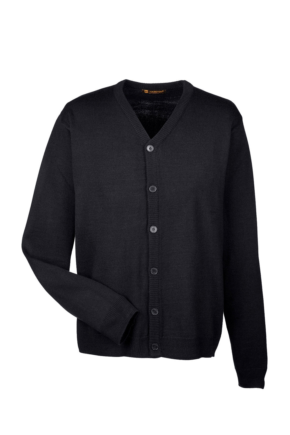 Mens Pilbloc Pill Resistant Button Down Long Sleeve Cardigan Sweater - Black