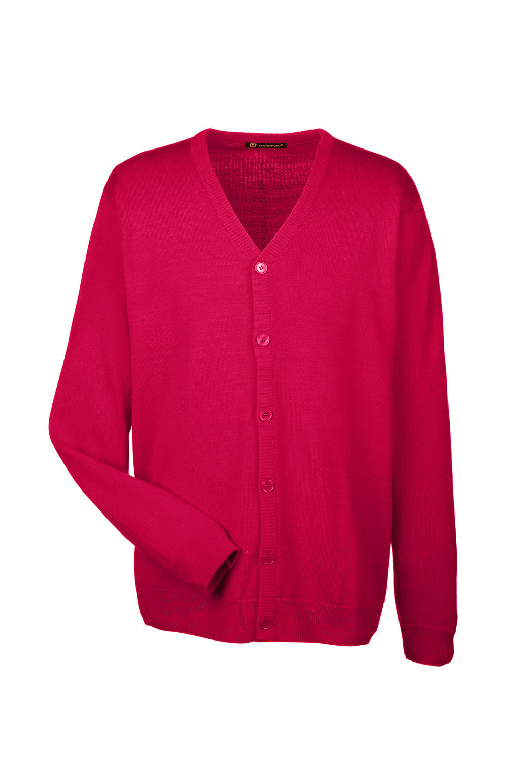 Mens Pilbloc Pill Resistant Button Down Long Sleeve Cardigan Sweater - Red