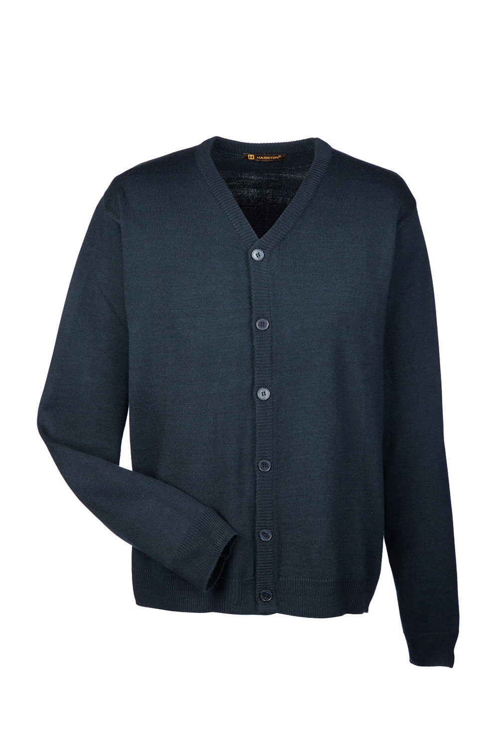 Mens Pilbloc Pill Resistant Button Down Long Sleeve Cardigan Sweater - Dark Navy Blue