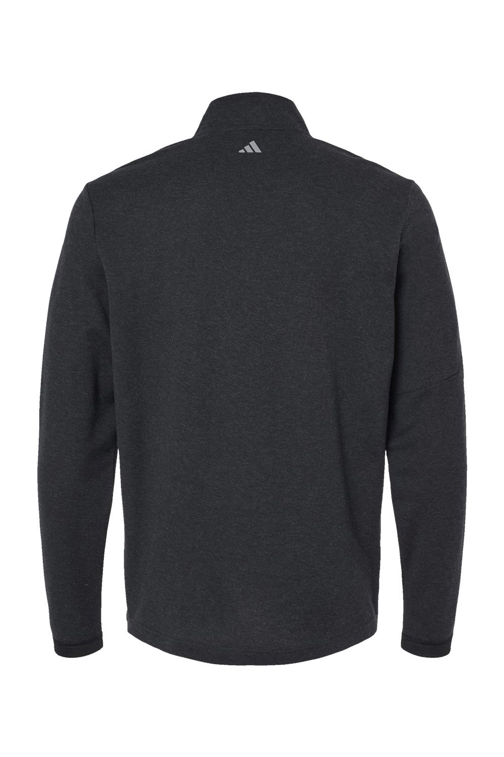 Mens 3 Stripes Moisture Wicking 1/4 Zip Sweater - Black Melange