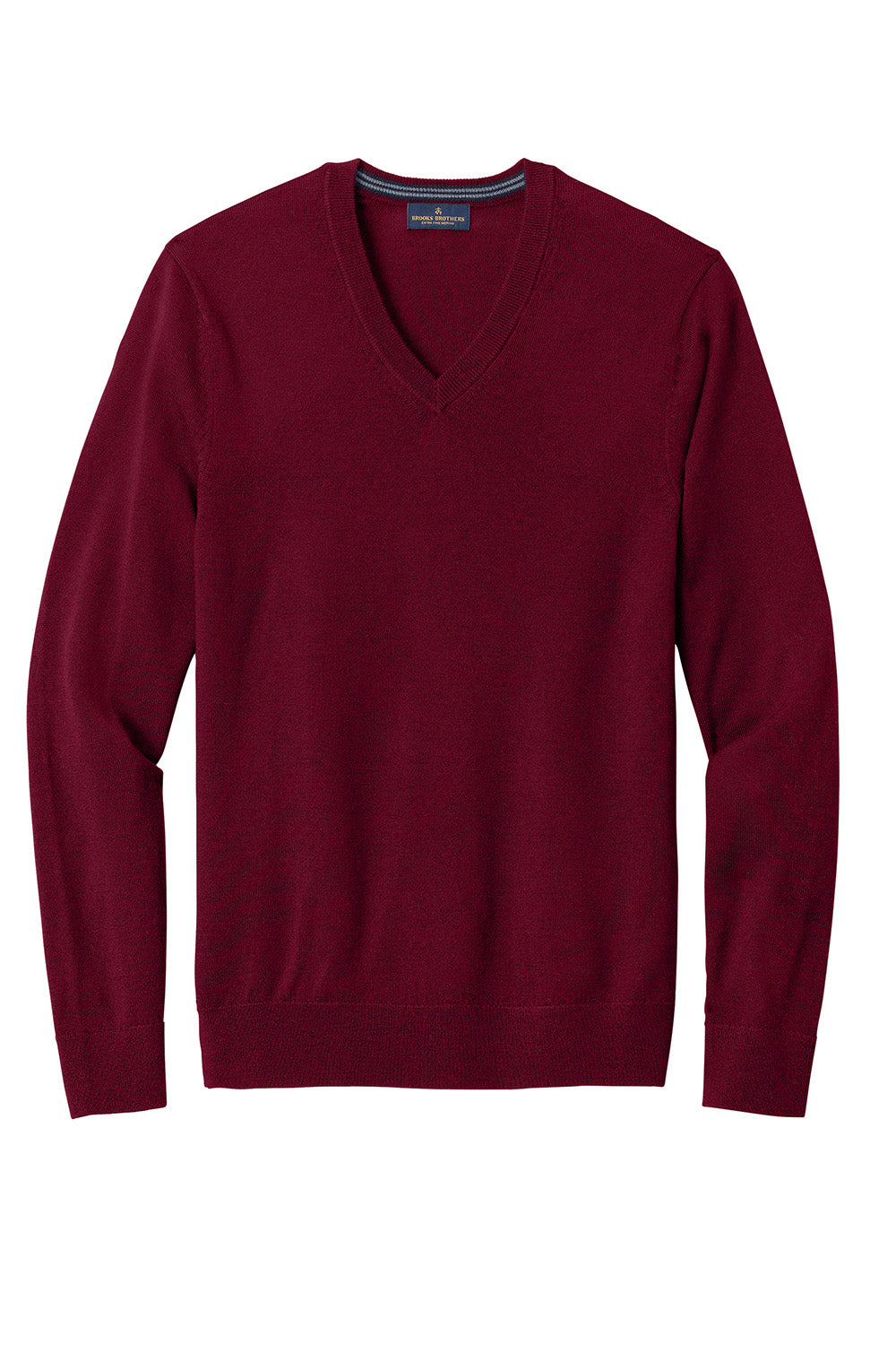 Mens Merino Long Sleeve V-Neck Sweater - Vintage Port Red