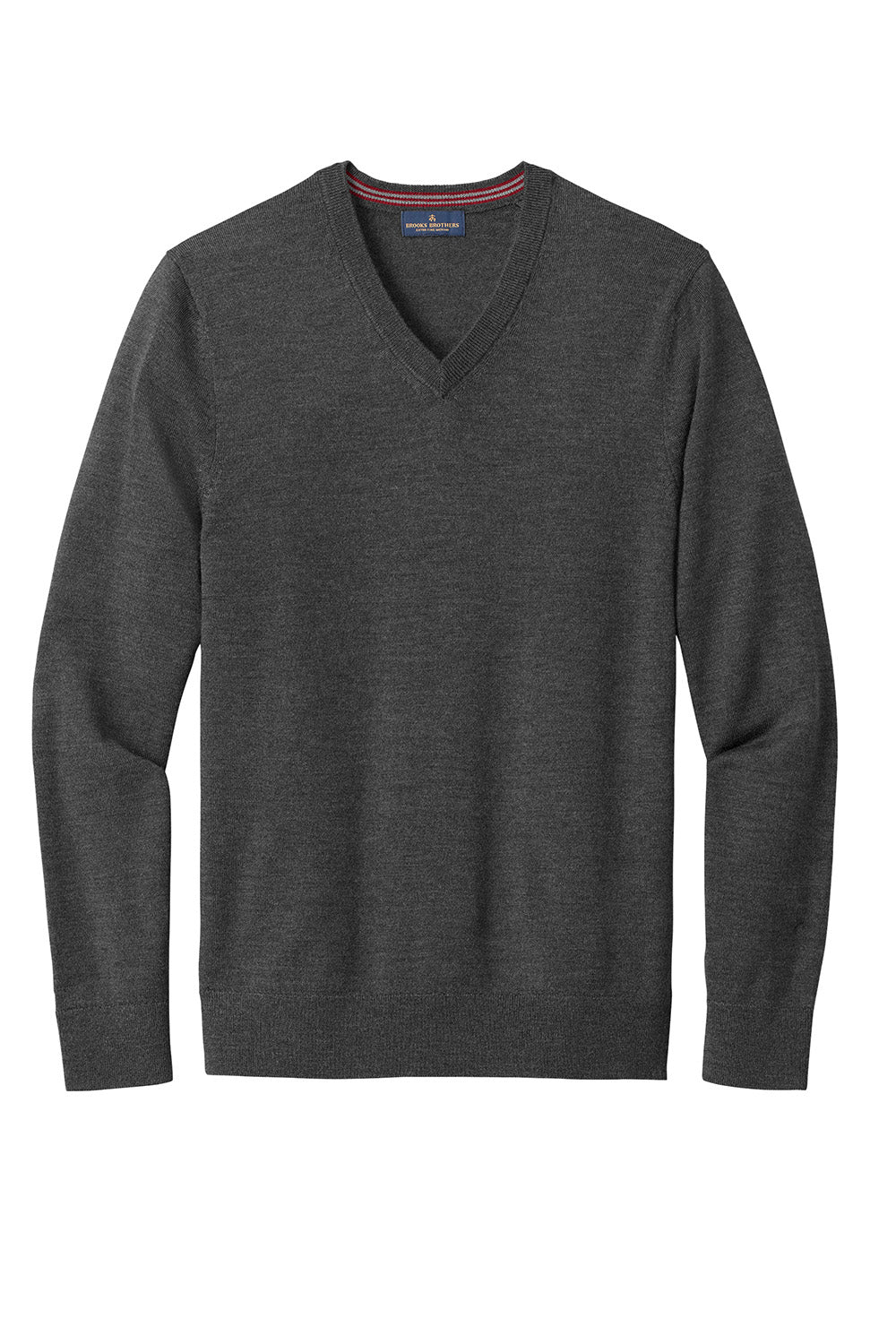 Mens Merino Long Sleeve V-Neck Sweater - Heather Windsor Grey