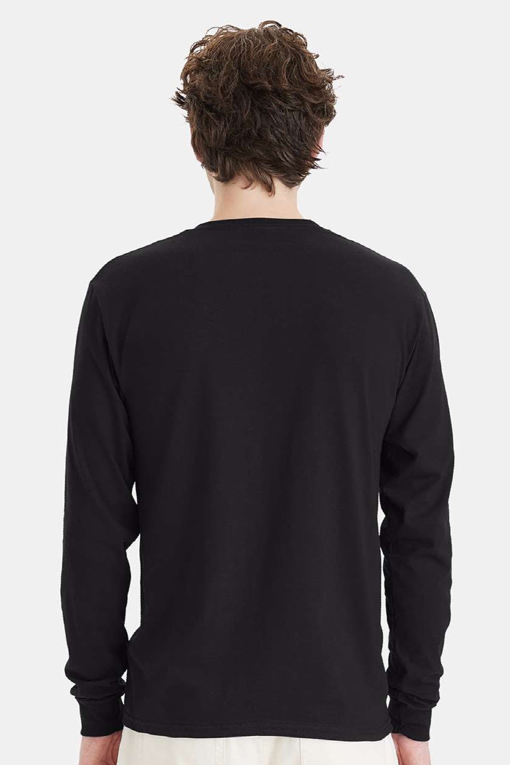 Hanes Mens Essential-T Long Sleeve Crewneck T-Shirt - Black