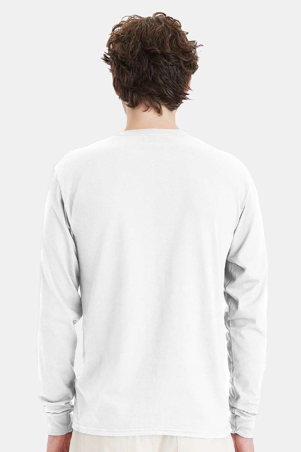 Hanes Mens Essential-T Long Sleeve Crewneck T-Shirt - White