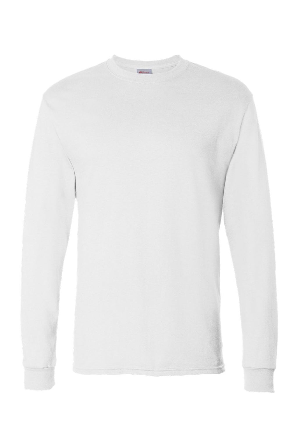 Hanes Mens Essential-T Long Sleeve Crewneck T-Shirt - White