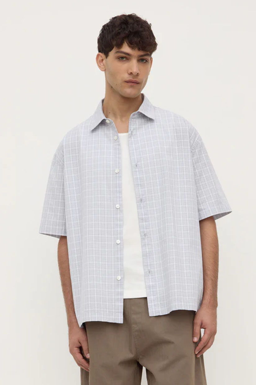 Assembly Jules Check SS Shirt - Cloud / White