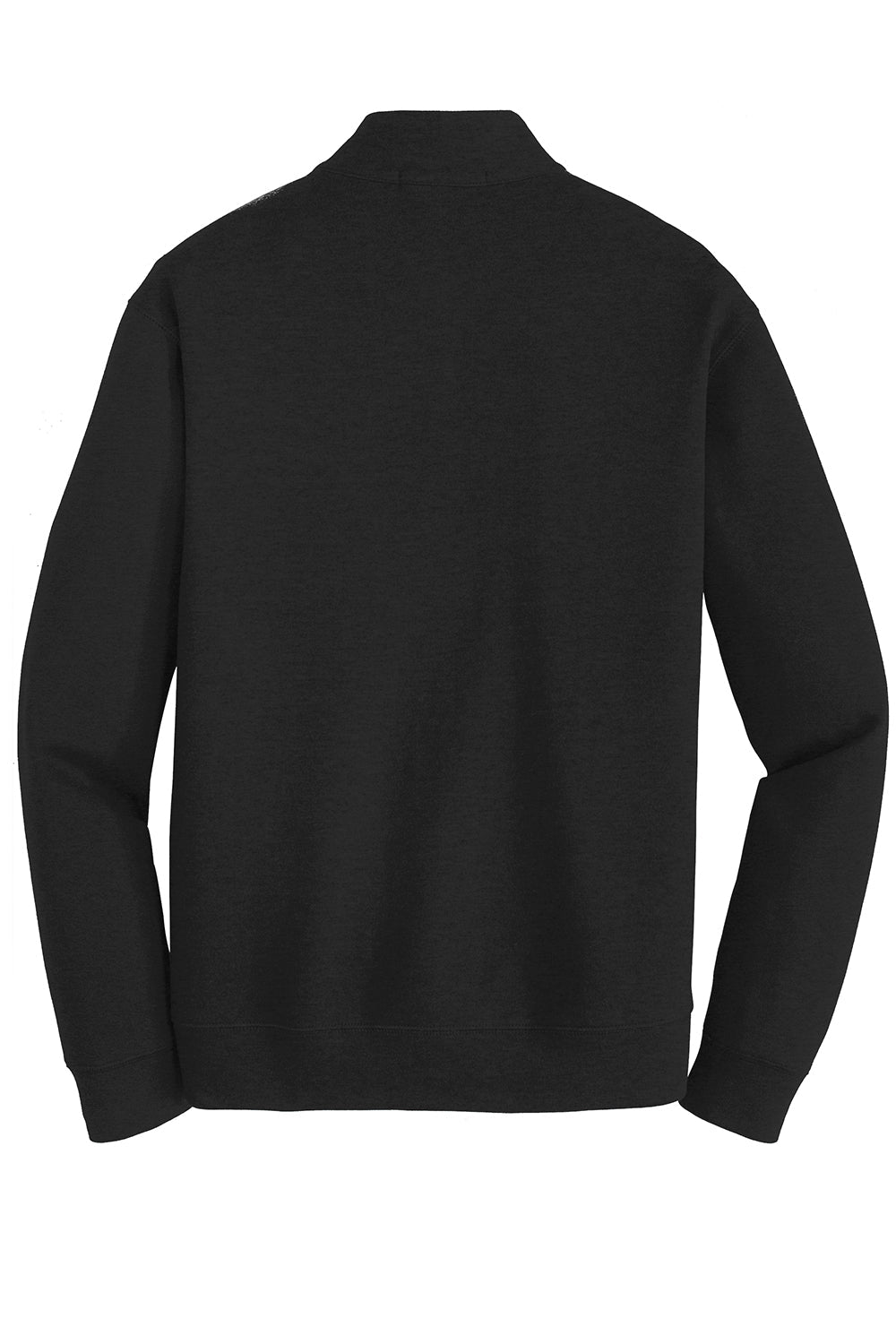 Mens 1/4 Zip Long Sleeve Sweater - Deep Black