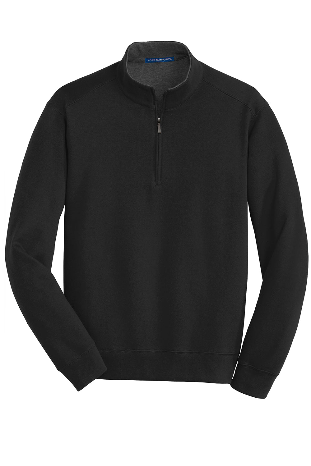 Mens 1/4 Zip Long Sleeve Sweater - Deep Black