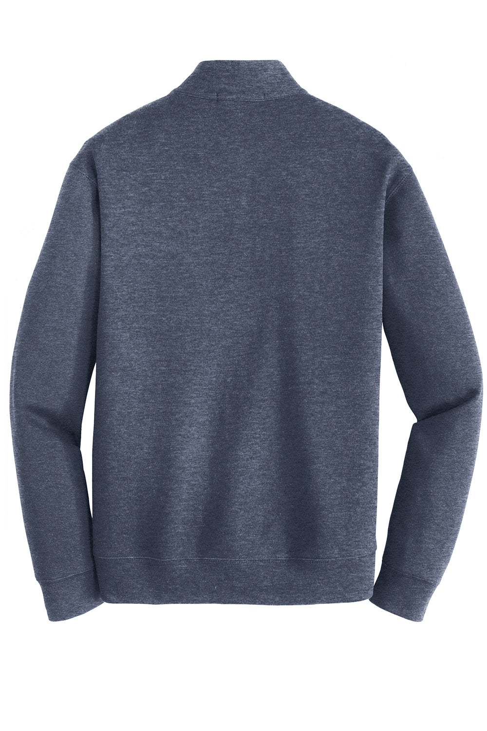 Mens 1/4 Zip Long Sleeve Sweater - Heather Estate Blue
