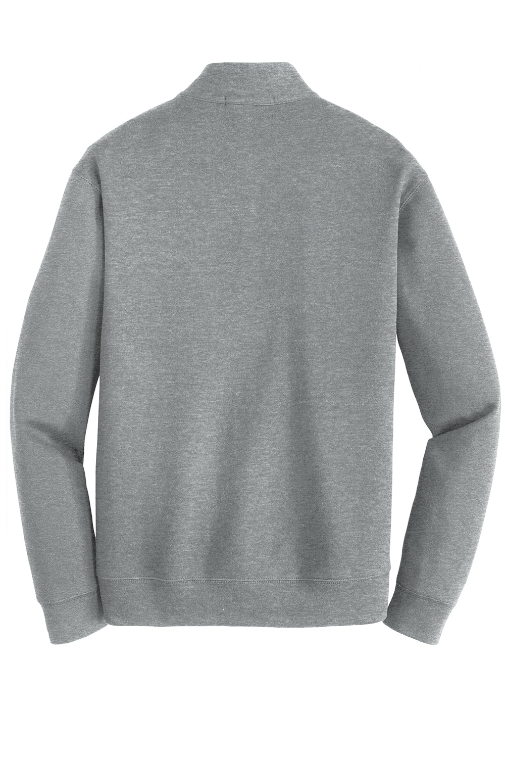 Mens 1/4 Zip Long Sleeve Sweater - Heather Medium Grey