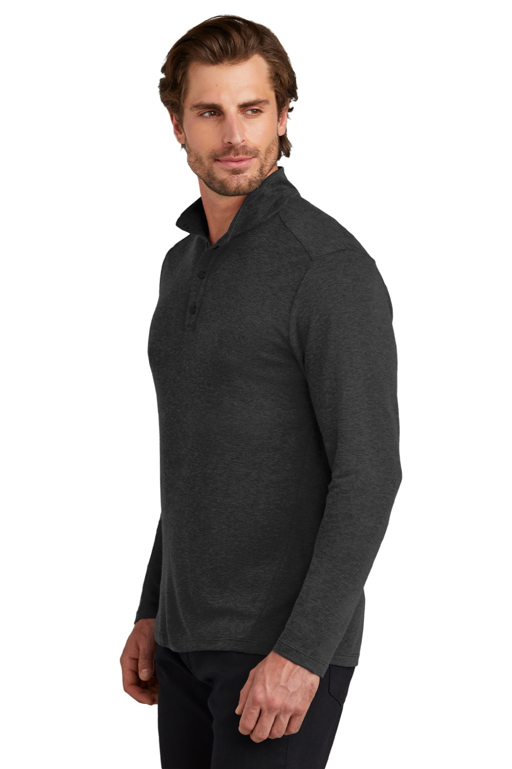 Ogio Mens Command 1/4 Snap Long Sleeve Sweater - Blacktop