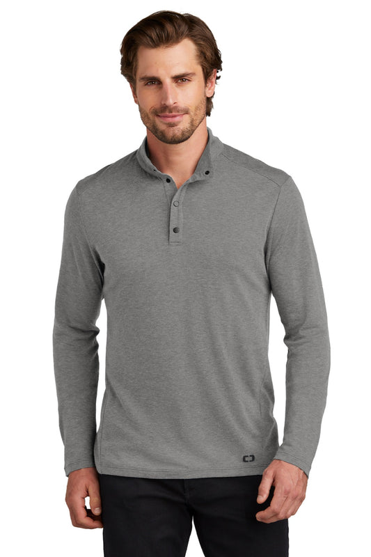 Ogio Mens Command 1/4 Snap Long Sleeve Sweater - Gear Grey