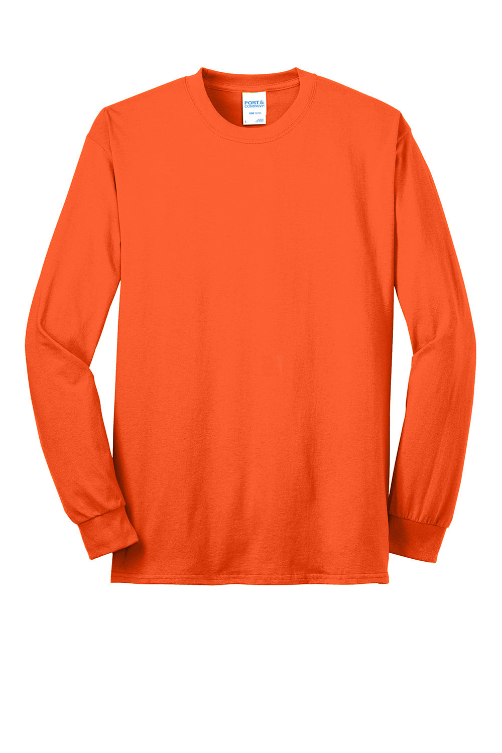 Mens Core Long Sleeve Crewneck T-Shirt - Safety Orange