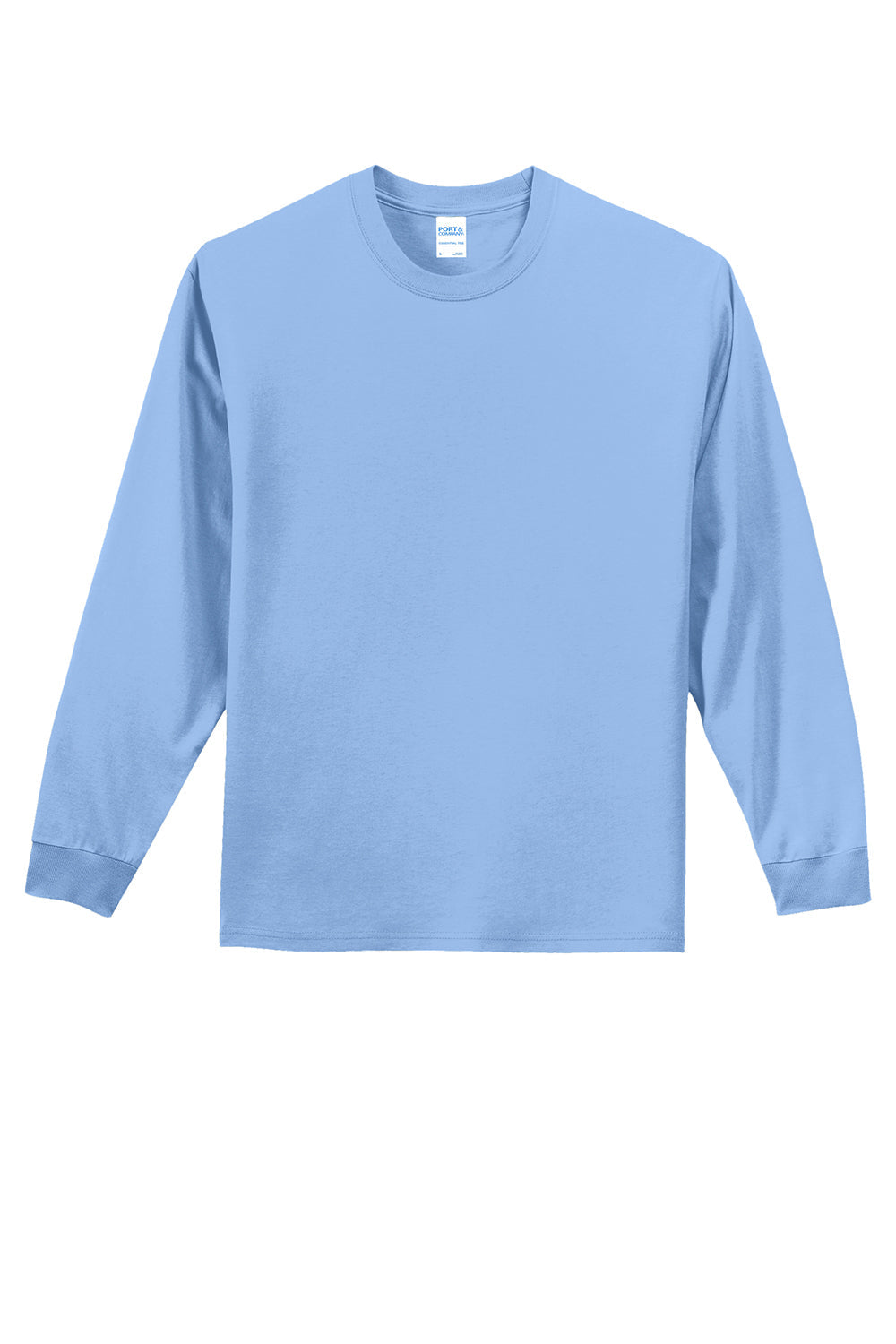 Mens Essential Long Sleeve Crewneck T-Shirt - Light Blue