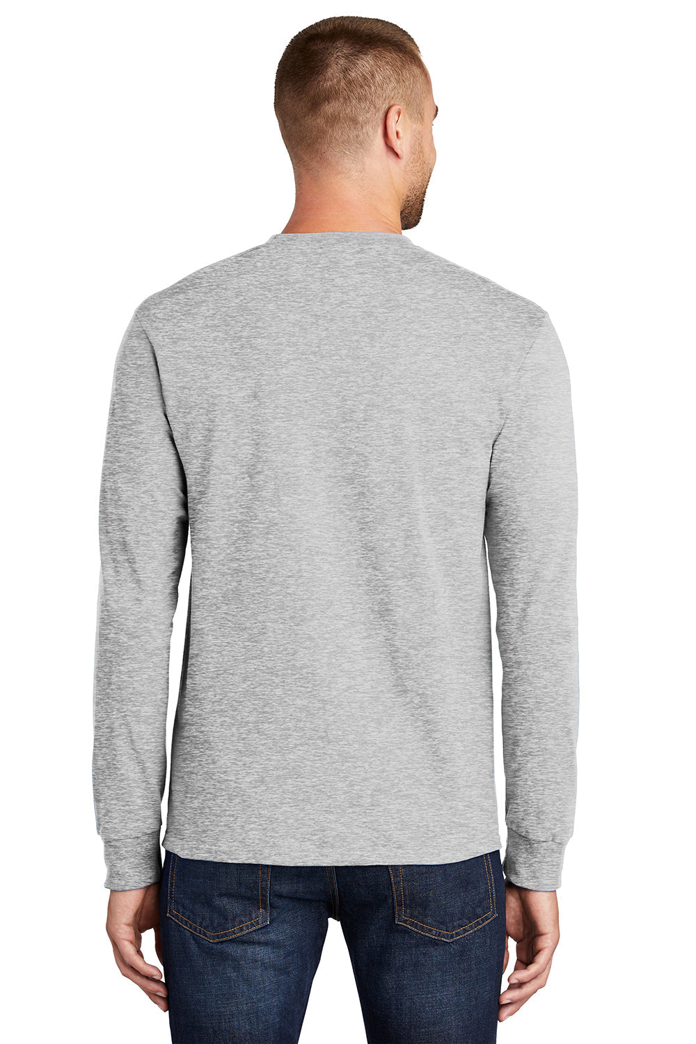 Mens Essential Long Sleeve Crewneck T-Shirt - Ash Grey