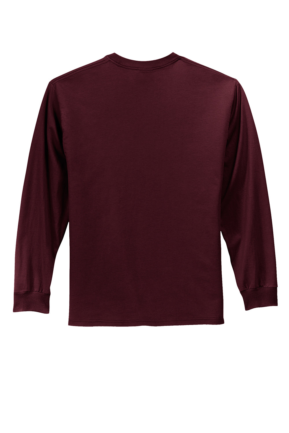 Mens Essential Long Sleeve Crewneck T-Shirt - Athletic Maroon