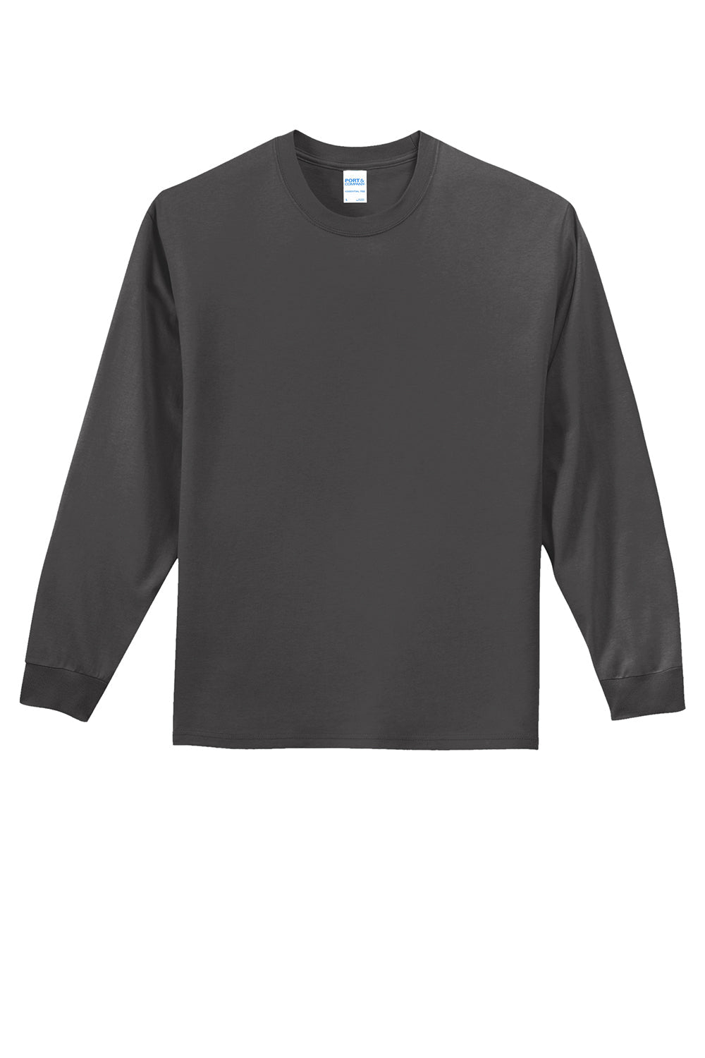 Mens Essential Long Sleeve Crewneck T-Shirt - Charcoal Grey