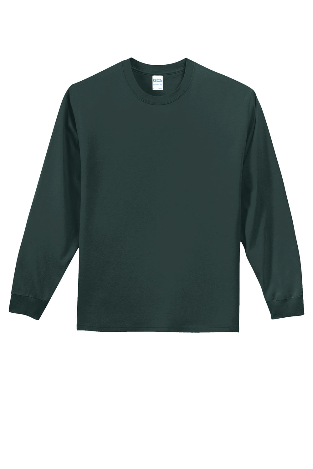 Mens Essential Long Sleeve Crewneck T-Shirt - Dark Green