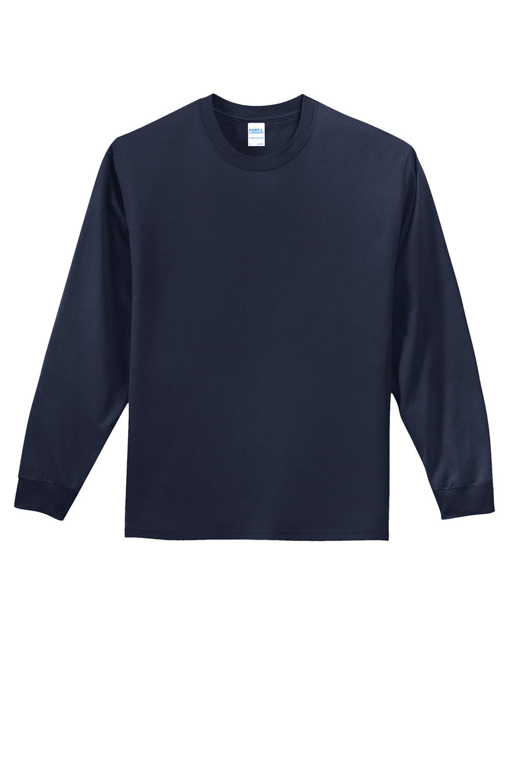 Mens Essential Long Sleeve Crewneck T-Shirt - Deep Navy Blue