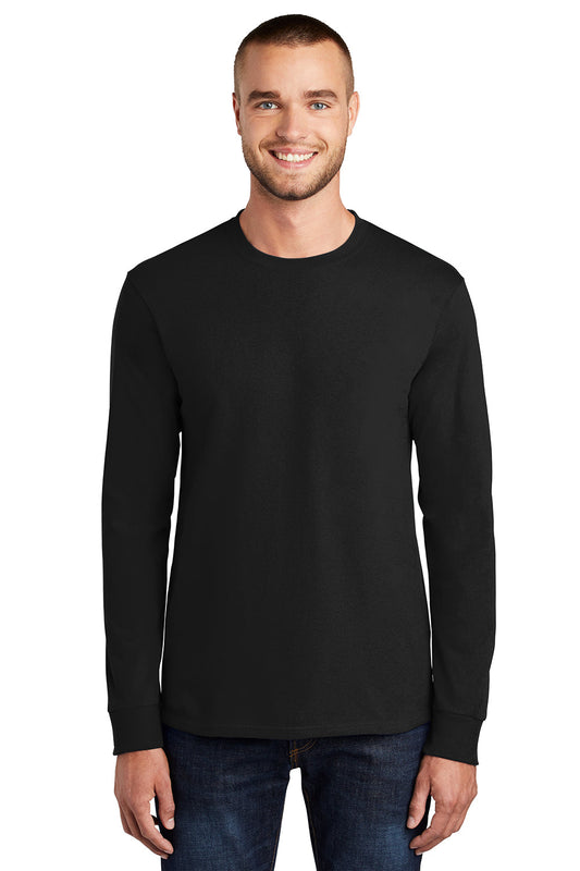 Mens Essential Long Sleeve Crewneck T-Shirt - Jet Black