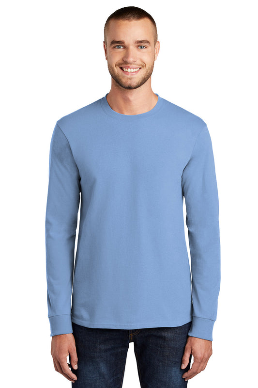 Mens Essential Long Sleeve Crewneck T-Shirt - Light Blue