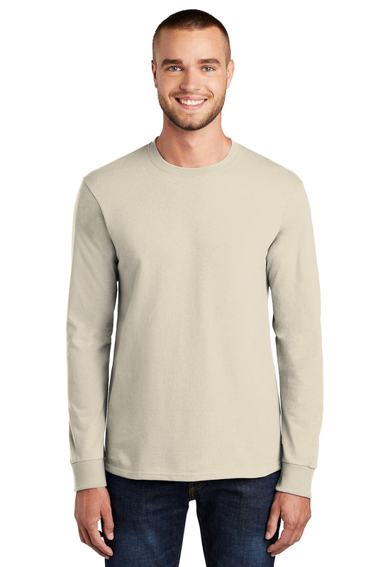 Mens Essential Long Sleeve Crewneck T-Shirt - Natural