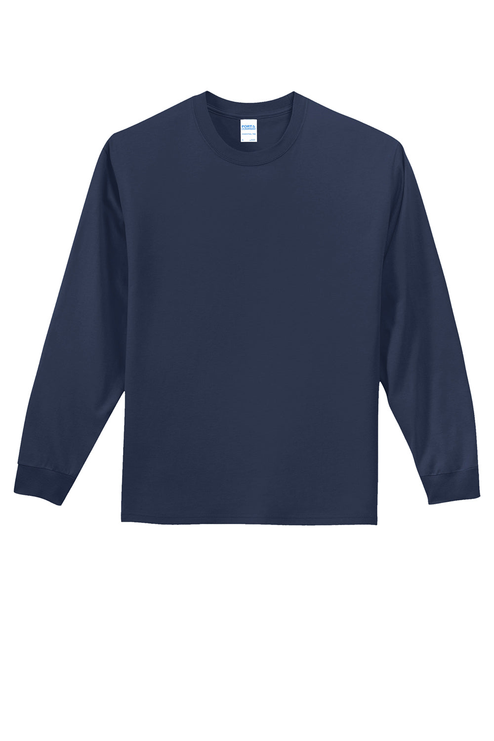 Mens Essential Long Sleeve Crewneck T-Shirt - Navy Blue