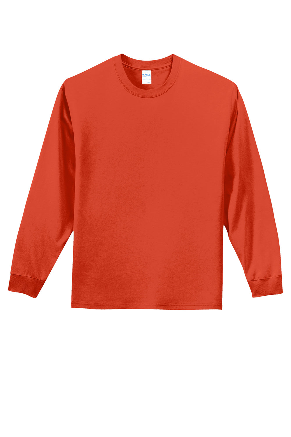 Mens Essential Long Sleeve Crewneck T-Shirt - Orange