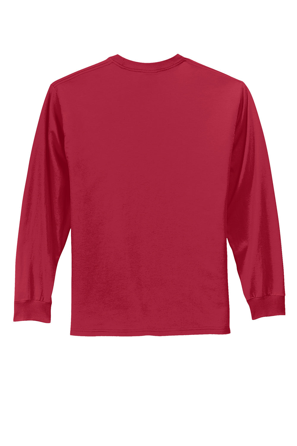 Mens Essential Long Sleeve Crewneck T-Shirt - Red