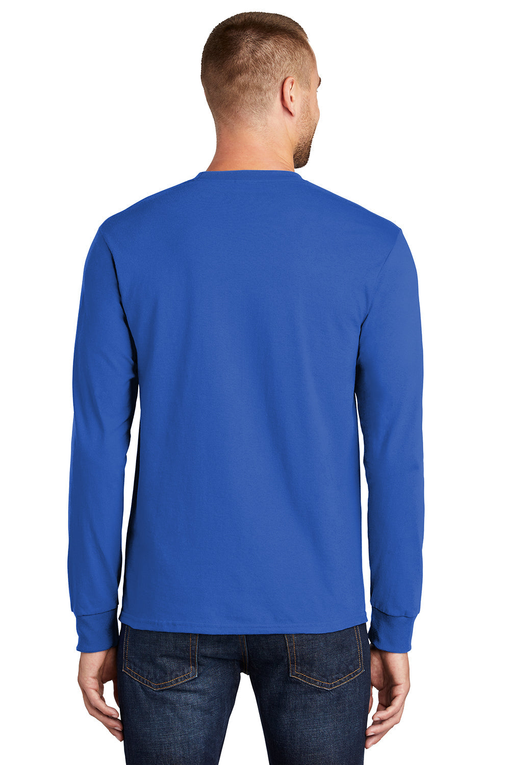 Mens Essential Long Sleeve Crewneck T-Shirt - Royal Blue