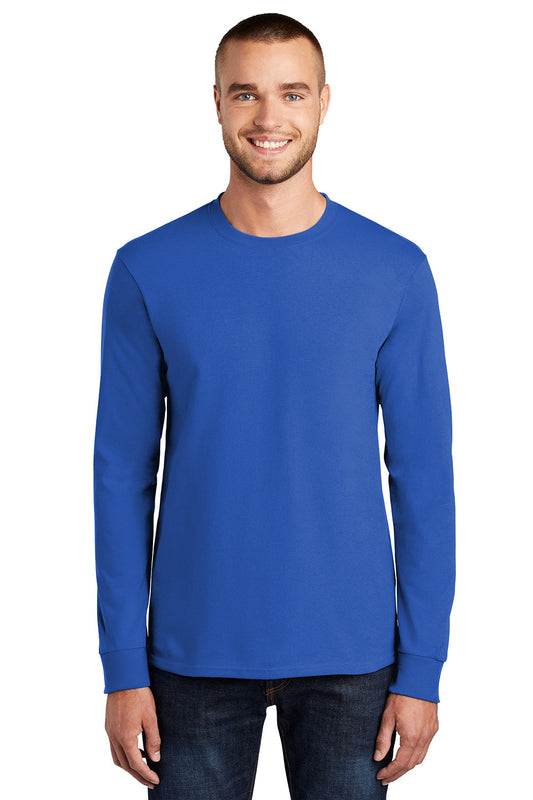 Mens Essential Long Sleeve Crewneck T-Shirt - Royal Blue