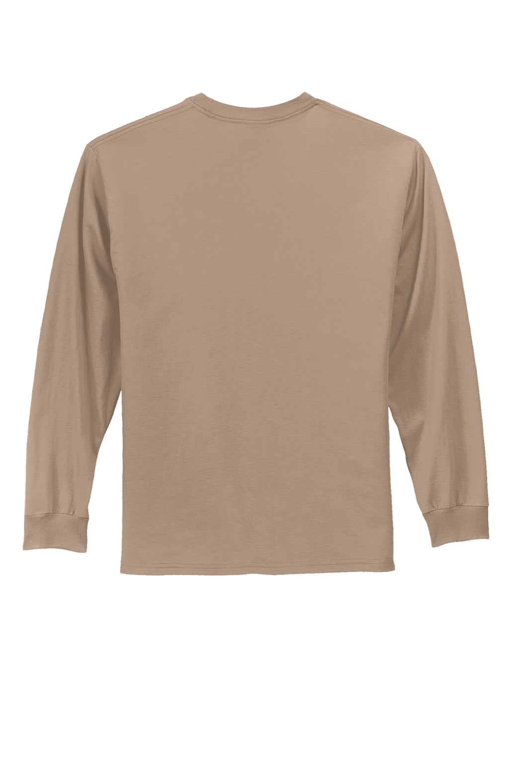 Mens Essential Long Sleeve Crewneck T-Shirt - Sand Brown