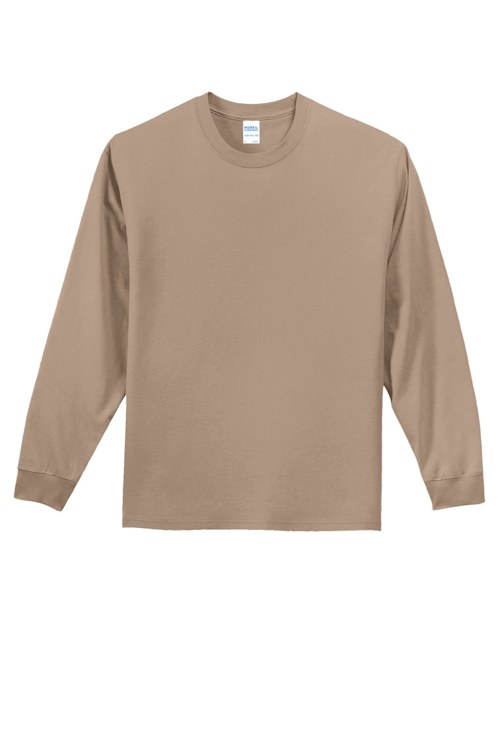 Mens Essential Long Sleeve Crewneck T-Shirt - Sand Brown