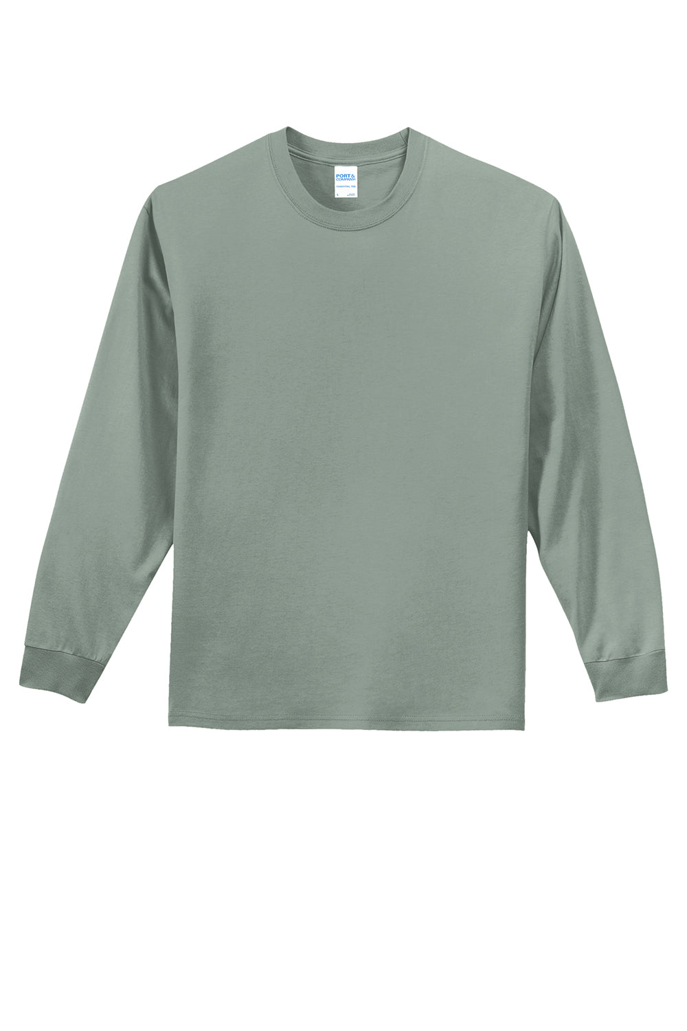 Mens Essential Long Sleeve Crewneck T-Shirt - Stonewashed Green