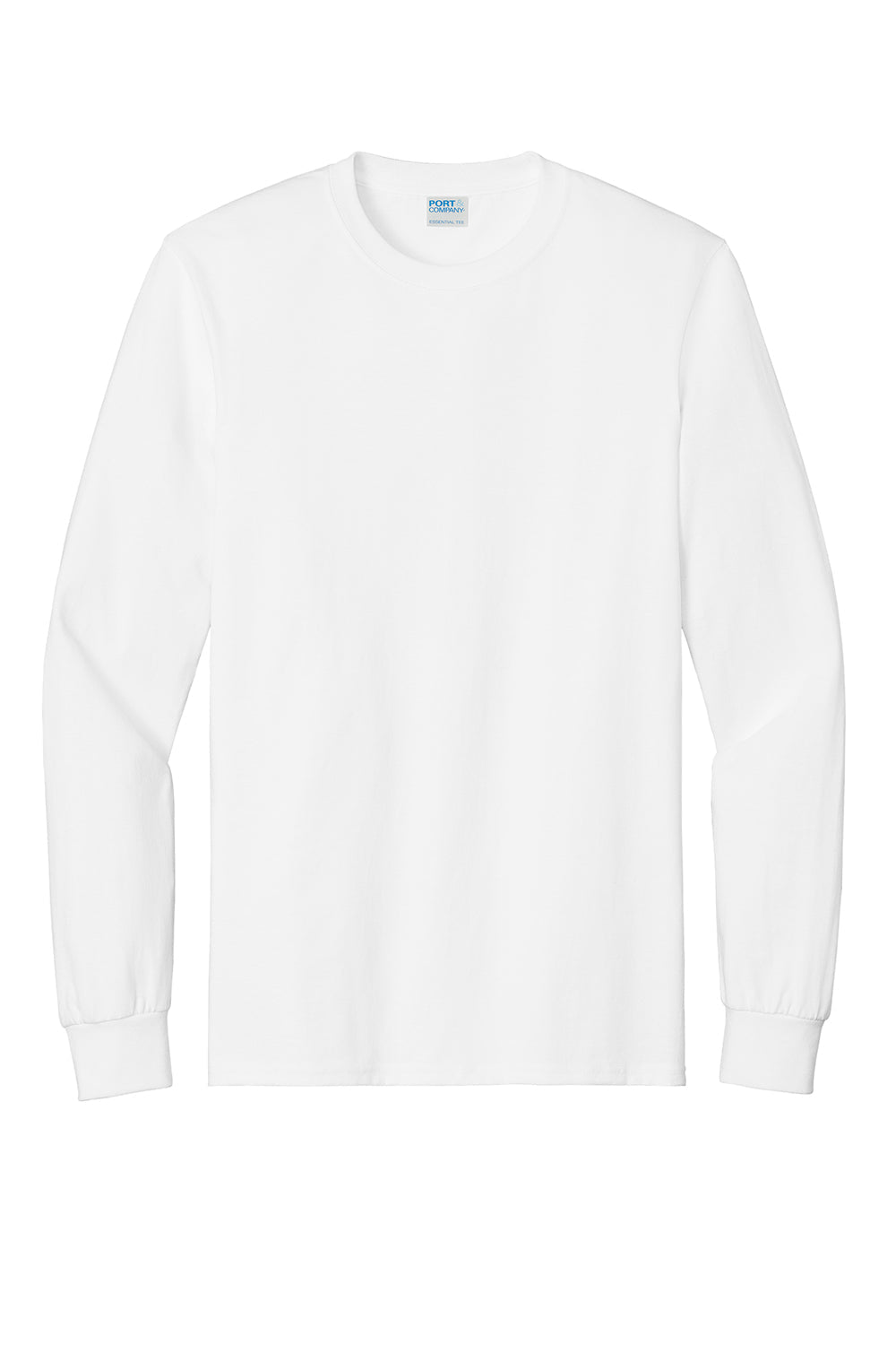 Mens Essential Long Sleeve Crewneck T-Shirt - White
