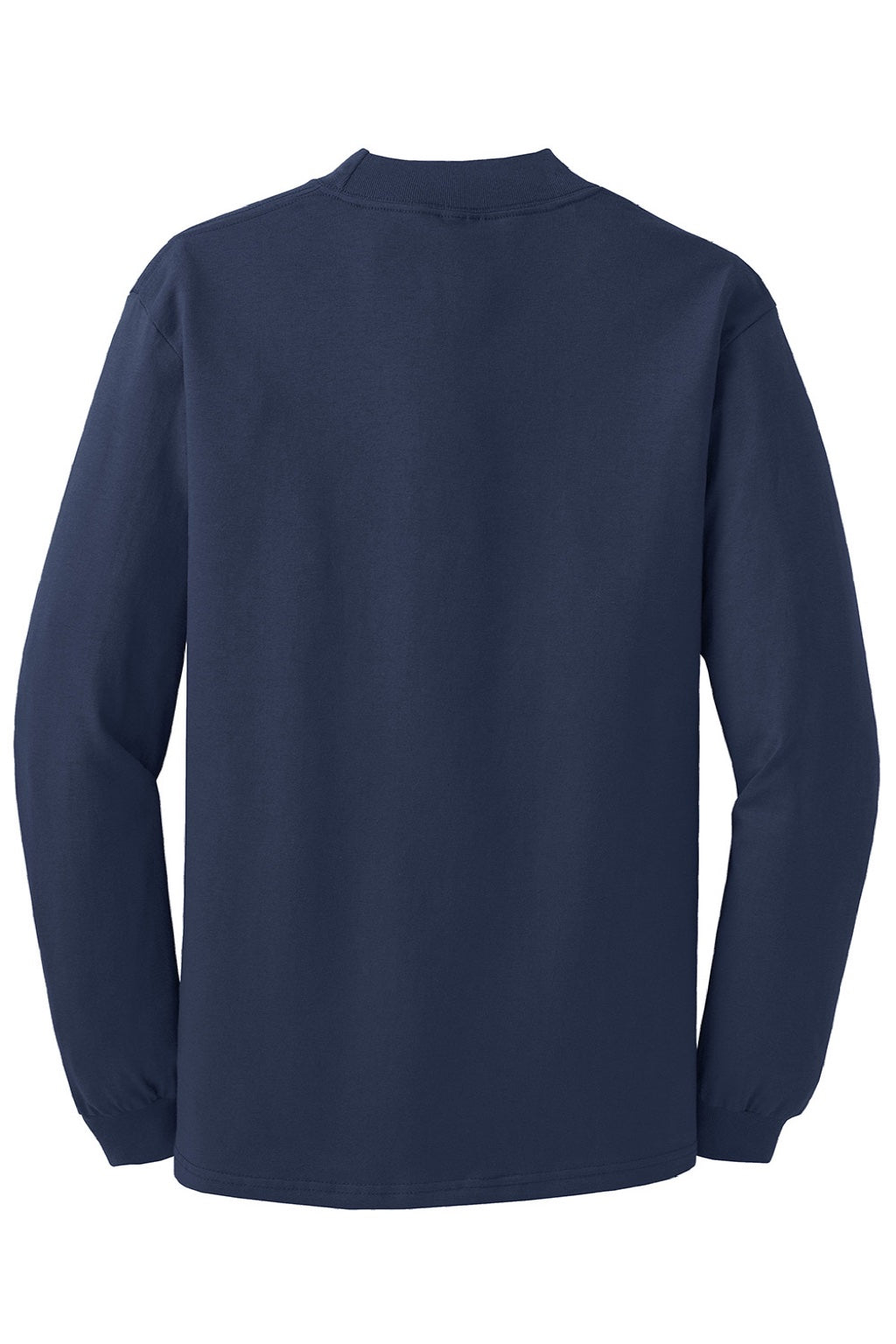 Mens Essential Long Sleeve Mock Neck T-Shirt - Navy Blue
