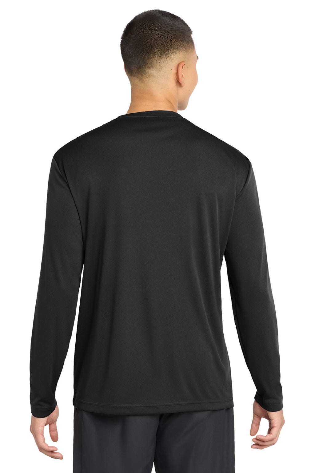 Sport-Tek Mens Competitor Moisture Wicking Long Sleeve Crewneck T-Shirt - Black