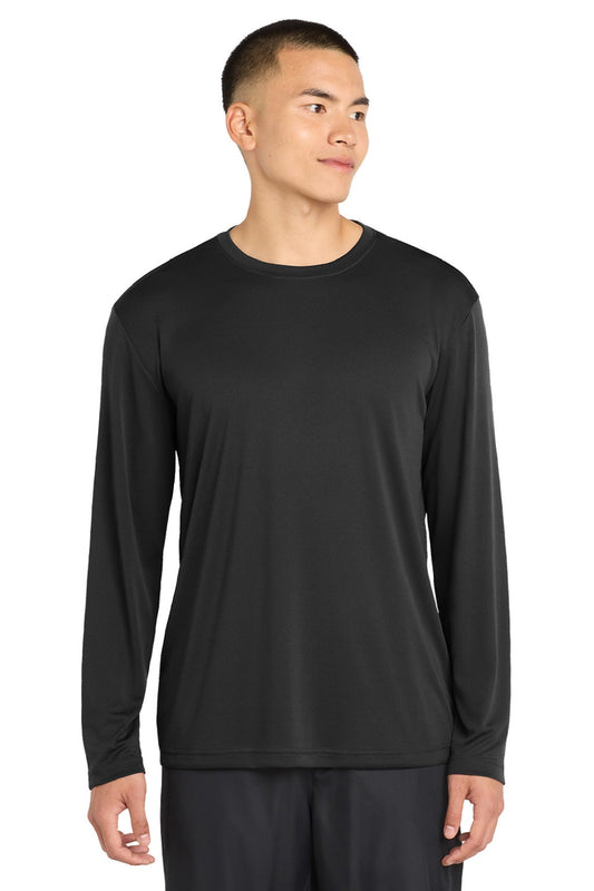 Sport-Tek Mens Competitor Moisture Wicking Long Sleeve Crewneck T-Shirt - Black