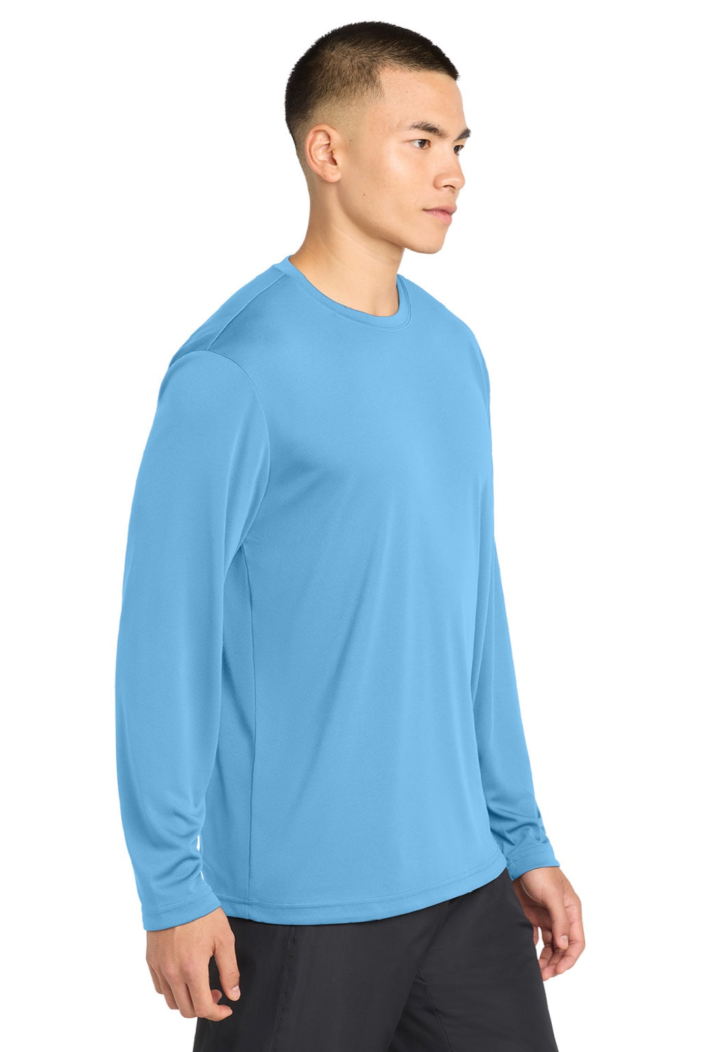 Sport-Tek Mens Competitor Moisture Wicking Long Sleeve Crewneck T-Shirt - Carolina Blue