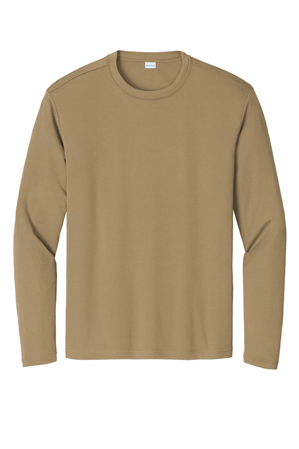 Sport-Tek Mens Competitor Moisture Wicking Long Sleeve Crewneck T-Shirt - Coyote Brown